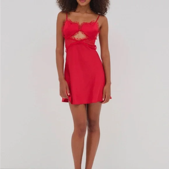 For Love And Lemons Red Mini Dress - Picture 1 of 9